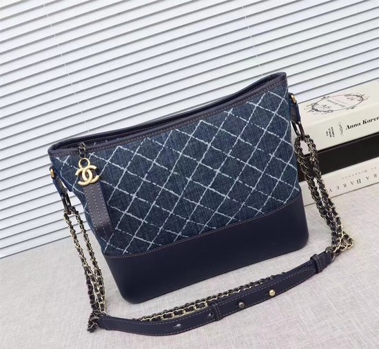 Chanel Gabrielle Denim Shoulder Bag 1010A blue