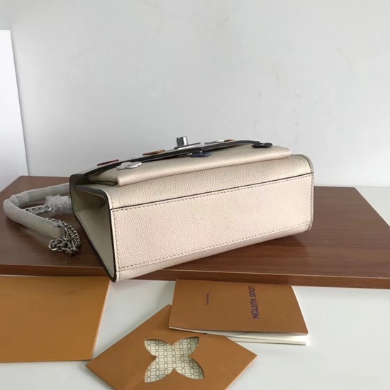 Louis vuitton Original Leather Evening Bag Clutch Love Note MYLOCKME BB 53080 cream