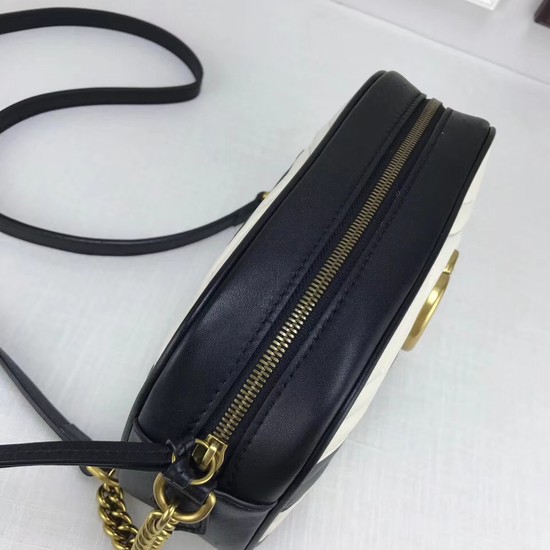 Gucci GG Marmont small matelasse shoulder bag 447632 Black&white