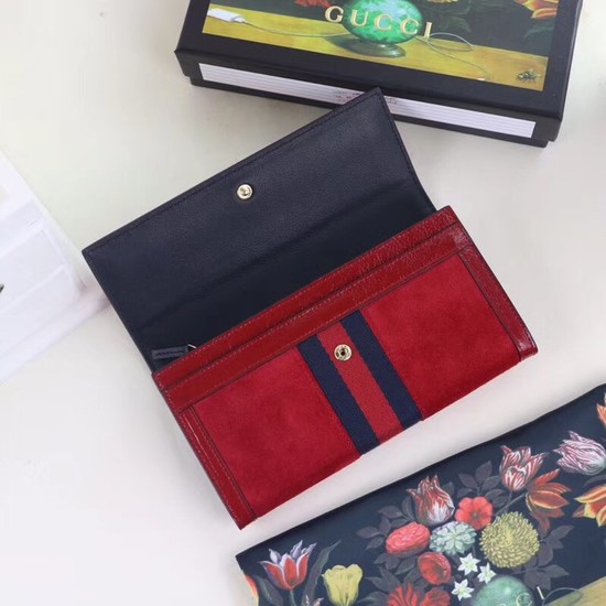 Gucci Ophidia continental wallet 523153 red
