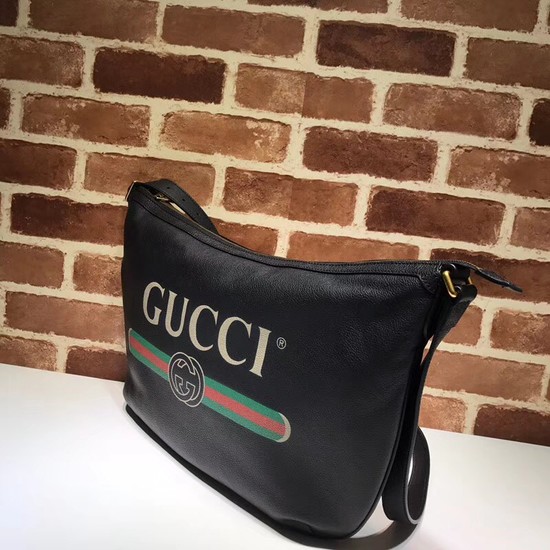 Gucci Print half-moon hobo bag 523588 black