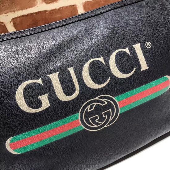 Gucci Print half-moon hobo bag 523588 black