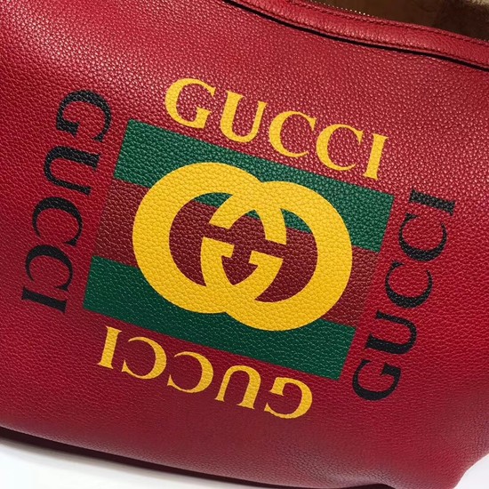 Gucci Print half-moon hobo bag 523588 red