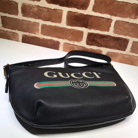 Gucci Print half-moon hobo bag 523589 black