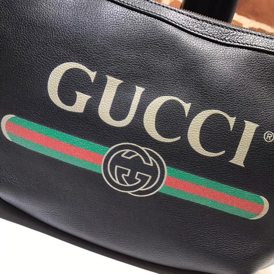 Gucci Print half-moon hobo bag 523589 black