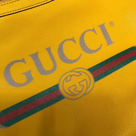 Gucci Print half-moon hobo bag 523589 yellow