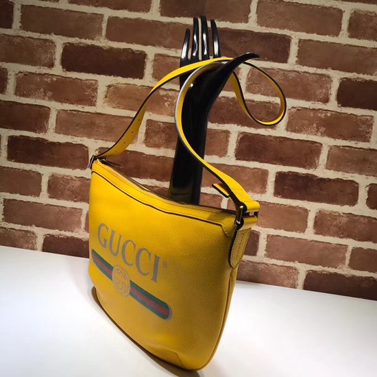 Gucci Print half-moon hobo bag 523589 yellow