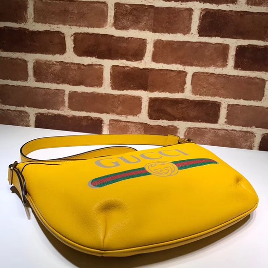 Gucci Print half-moon hobo bag 523589 yellow