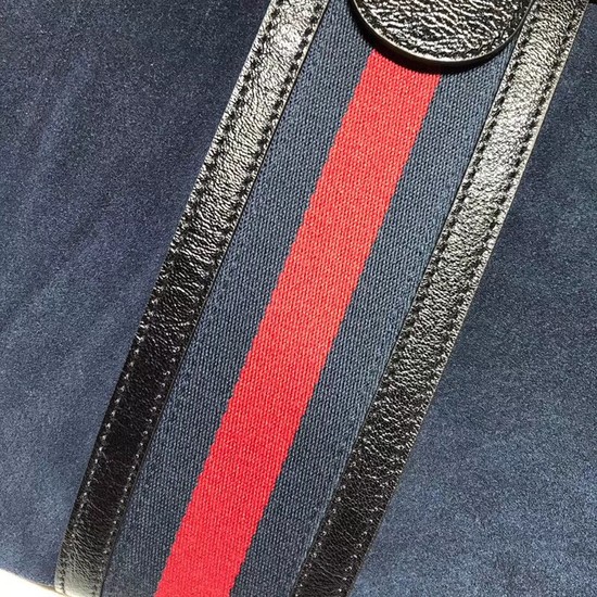 Gucci original suede leather tote bag 512957 dark blue