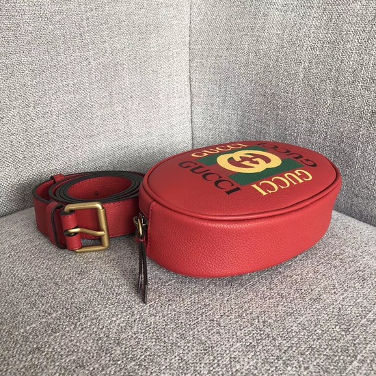 Gucci GG Calfskin Leather belt bag 476434 red