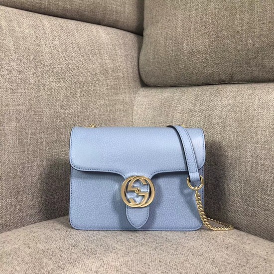 Gucci GG Cowhide top quality Shoulder Bag 510304 Sky blue