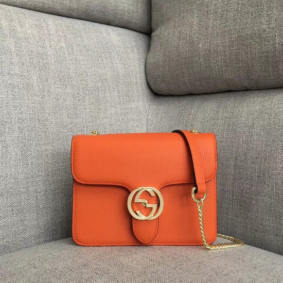 Gucci GG Cowhide top quality Shoulder Bag 510304 orange