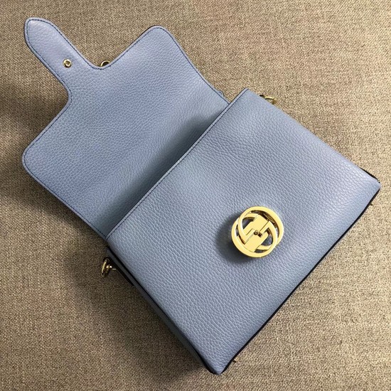 Gucci GG Cowhide top quality tote bag 510302 Sky blue