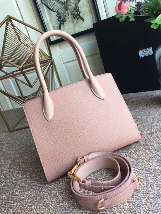 Prada Bibliotheque Handbag in Calf Leather 1BA156 Pink