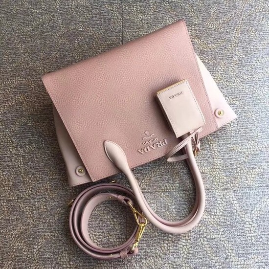 Prada Bibliotheque Handbag in Calf Leather 1BA156 Pink
