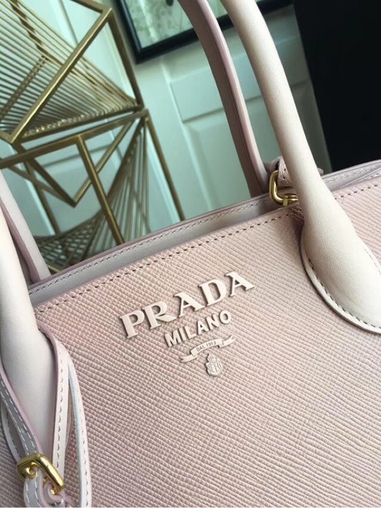 Prada Bibliotheque Handbag in Calf Leather 1BA156 Pink