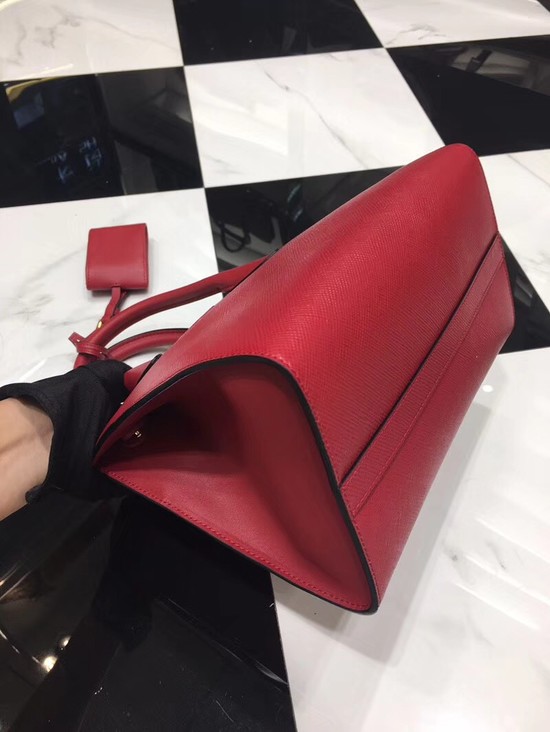 Prada Bibliotheque Handbag in Calf Leather 1BA156 red