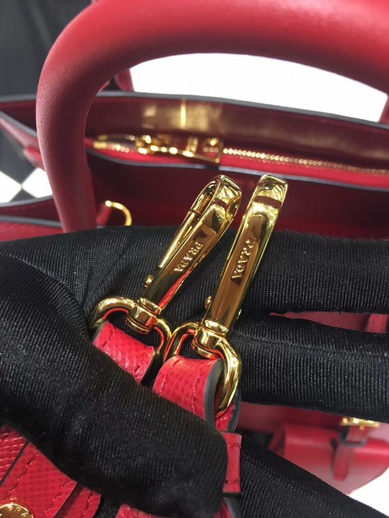 Prada Bibliotheque Handbag in Calf Leather 1BA156 red