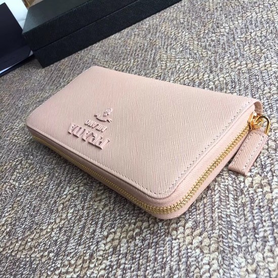Prada Saffiano Leather Large Zippy Wallets 1MH317 pink