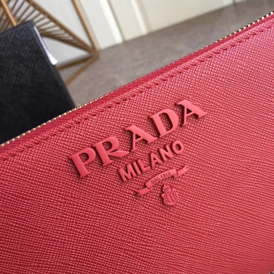 Prada Saffiano Leather Large Zippy Wallets 1MH317 red