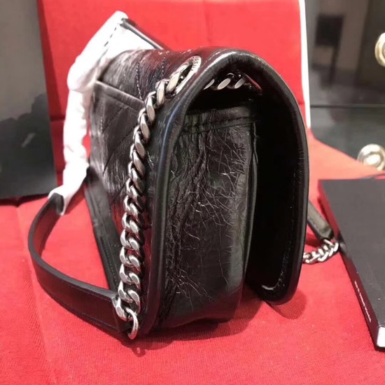 SAINT LAURENT Niki monogram small leather shoulder bag 504866 black