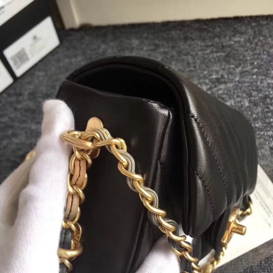Chanel Flap Original Sheepskin Leather mini cross-body bag cf1116 black