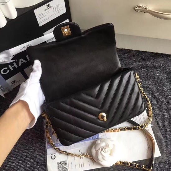 Chanel Flap Original Sheepskin Leather mini cross-body bag cf1116 black