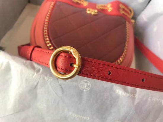 Chanel Flap Original Sheepskin leather cross-body bag 55698 red