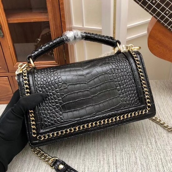 Chanel Leboy  leather Shoulder Bag 5274A black gold chain
