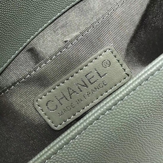 Chanel Leboy Original caviar leather Shoulder Bag V67086 green silver chain