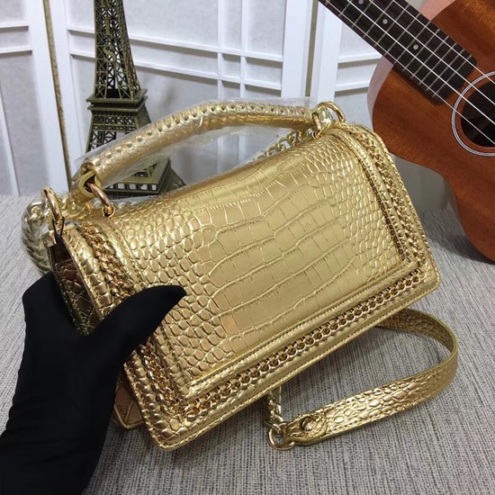 Chanel Leboy leather Shoulder Bag 5274A gold gold chain
