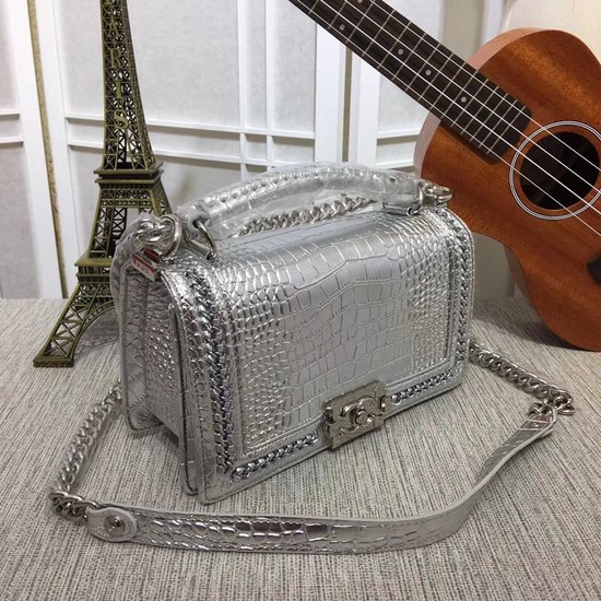 Chanel Leboy leather Shoulder Bag 5274A silver