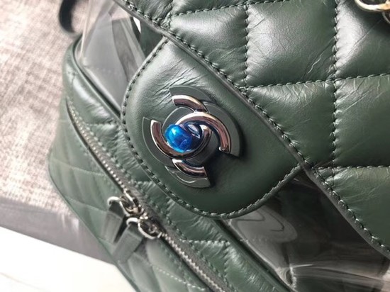 Chanel Original Calfskin Leather Backpack 83429 green