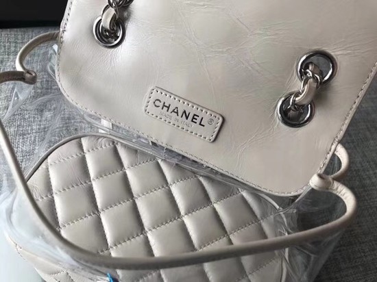 Chanel Original Calfskin Leather Backpack 83429 white