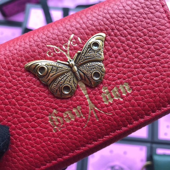 Gucci GG Supreme key case butterfly 519801 red
