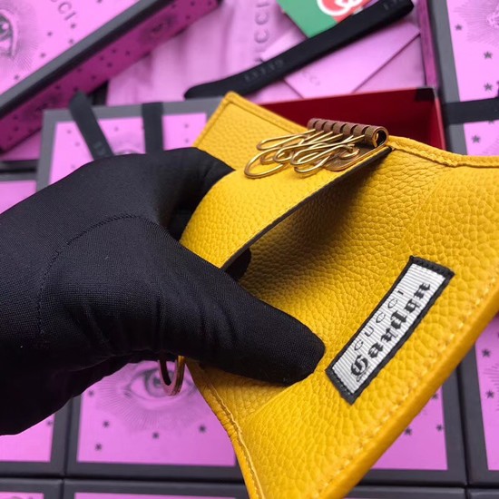 Gucci GG Supreme key case butterfly 519801 yellow