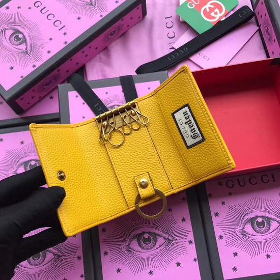 Gucci GG Supreme key case butterfly 519801 yellow