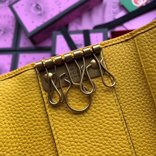 Gucci GG Supreme key case butterfly 519801 yellow