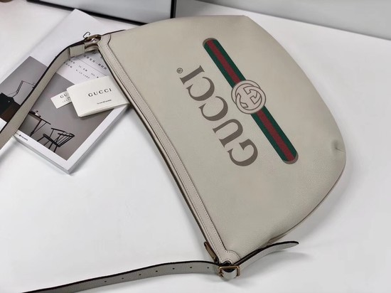 Gucci Print half-moon hobo bag 523588 white