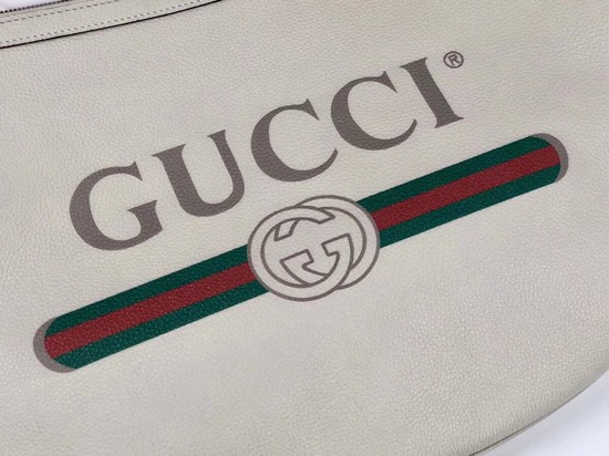 Gucci Print half-moon hobo bag 523588 white