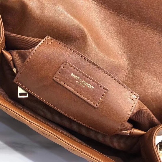 SAINT LAURENT Monogram College small quilted leather shoulder bag 5809 Camel