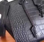 SAINT LAURENT NANO SAC DE JOUR SOUPLE Cabas crocodile-embossed leather 3807 black