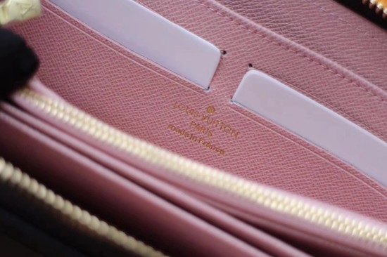 Louis Vuitton Damier Ebene Canvas Zippy Wallet 63503 pink