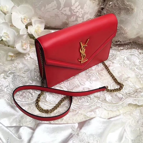 Yves Saint Laurent Monogramme Calf leather cross-body bag 2569 red