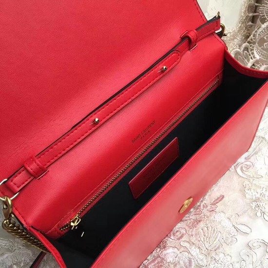 Yves Saint Laurent Monogramme Calf leather cross-body bag 2569 red