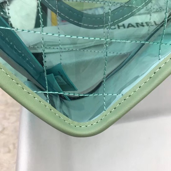 Chanel CC original PVC lambskin flap bag ACT18 Light Green