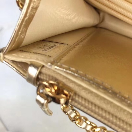 Chanel WOC Original Sheepskin Leather Flap cross-body bag CF33814 gold Gold chain