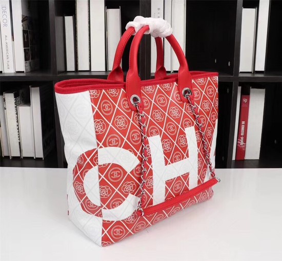 Chanel Cowhide Tote Bag 7180 red