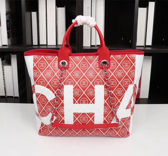 Chanel Cowhide Tote Bag 7180 red