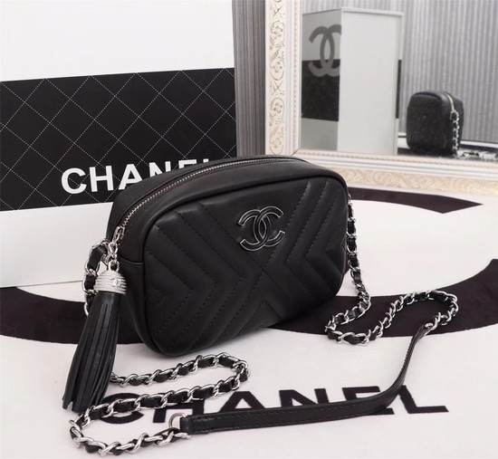 Chanel mini Sheepskin Leather cross-body bag 4669 black
